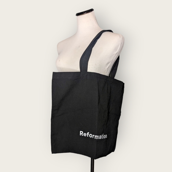 Reformation black canvas tote bag NWOT - Picture 2 of 3